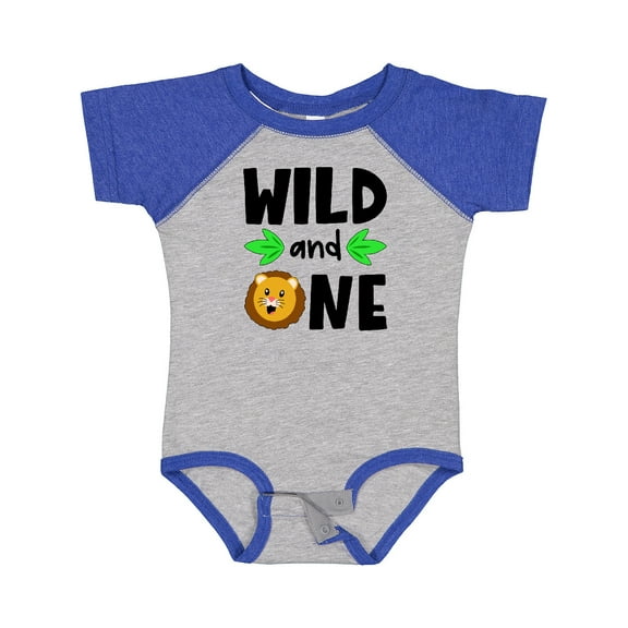 Inktastic Wild and One Cute Lion Birthday Boys or Girls Baby Bodysuit