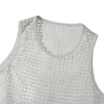 thumbnail image 4 of Men's Sleeveless Mesh Tank Top Hollow Out Fishnet Rave See Through Crochet Muscle Shirt Summer Beach Vacation Breathable Fitness Training Hipster Streetwear Top, 4 of 6