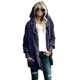 thumbnail image 3 of Oucaili Abrigo con capucha para mujer, chaqueta difusa de manga larga, cárdigan para mujer, forro polar suelto con frente abierto cálido, 3 of 6