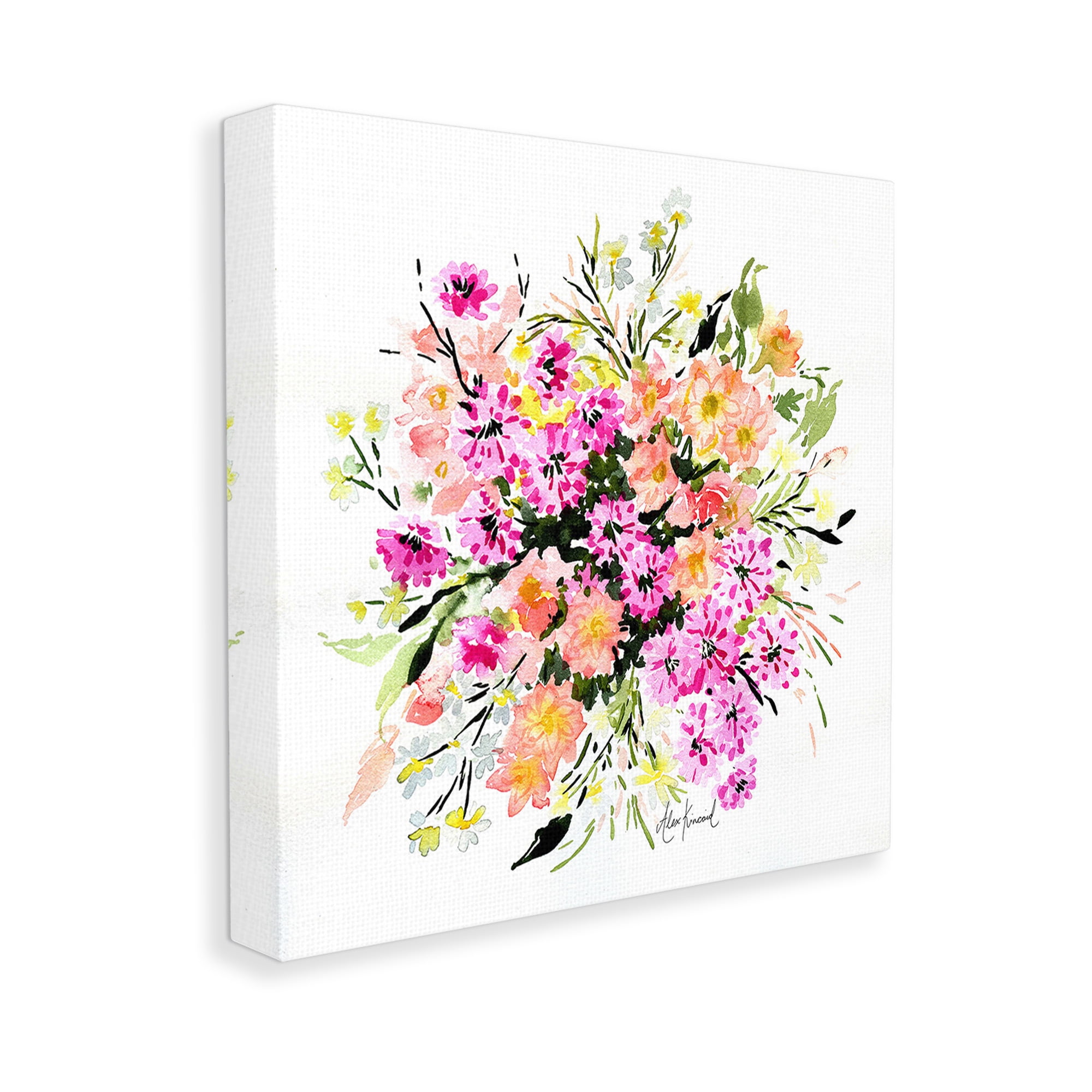 Stupell Industries Mums & Daisies Composition Botanical & Floral Painting Gallery Wrapped Canvas Art Print Wall Art, 30 x 30