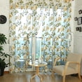 thumbnail image 1 of Panel de cortina de gasa de tul fino con estampado de flores para ventana de puerta de habitación, 1 of 5