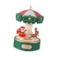 thumbnail image 4 of Caja de música de carrusel navideño, decoración navideña, luz de noche decorativa, figura musical para estante de oficina, fiesta, sala de estar, 4 of 7