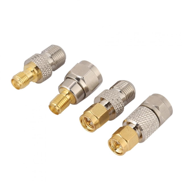 Adaptador Convertidor F de Latón ANGGREK Portátil 4 Uds. SMA Para Antenas 50 Ohms