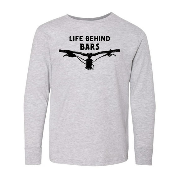 Inktastic Life Behind Bars Mountain Bike Long Sleeve Youth T-Shirt