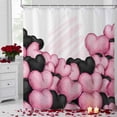 thumbnail image 2 of Valentine's Day Shower Curtain Black Pink Love Heart Bathroom Curtains with Hooks, Waterproof Fabric Balloon Romantic Bath Shower Curtains Set for Bathroom Bathtubs Valentines Decor 72x72 Inch, 2 of 9