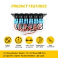 thumbnail image 5 of 6 Gang Marine Boat Rocker Switch Panel, 12V Waterproof RV Led Switch Panel for Car Truck Marine Boat, 5 of 8