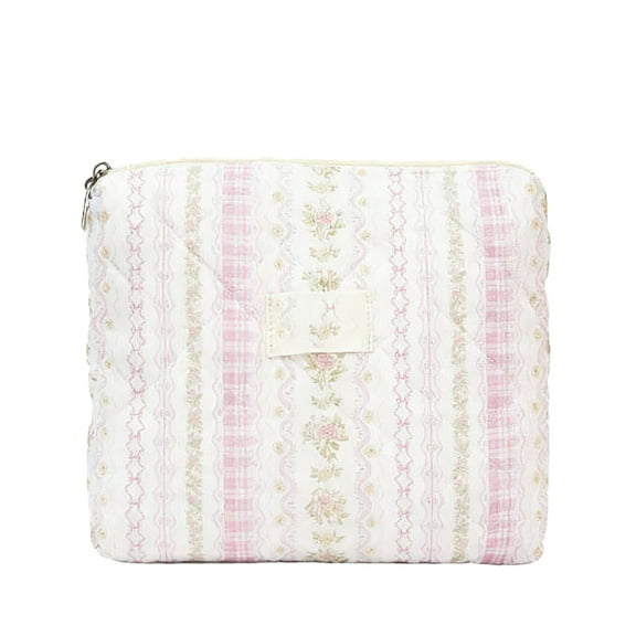 Cosmetic Bag Floral Travel Organizer Three Piece Vertical Pouch For Girls Toiletry Storage Large Capacity Handy