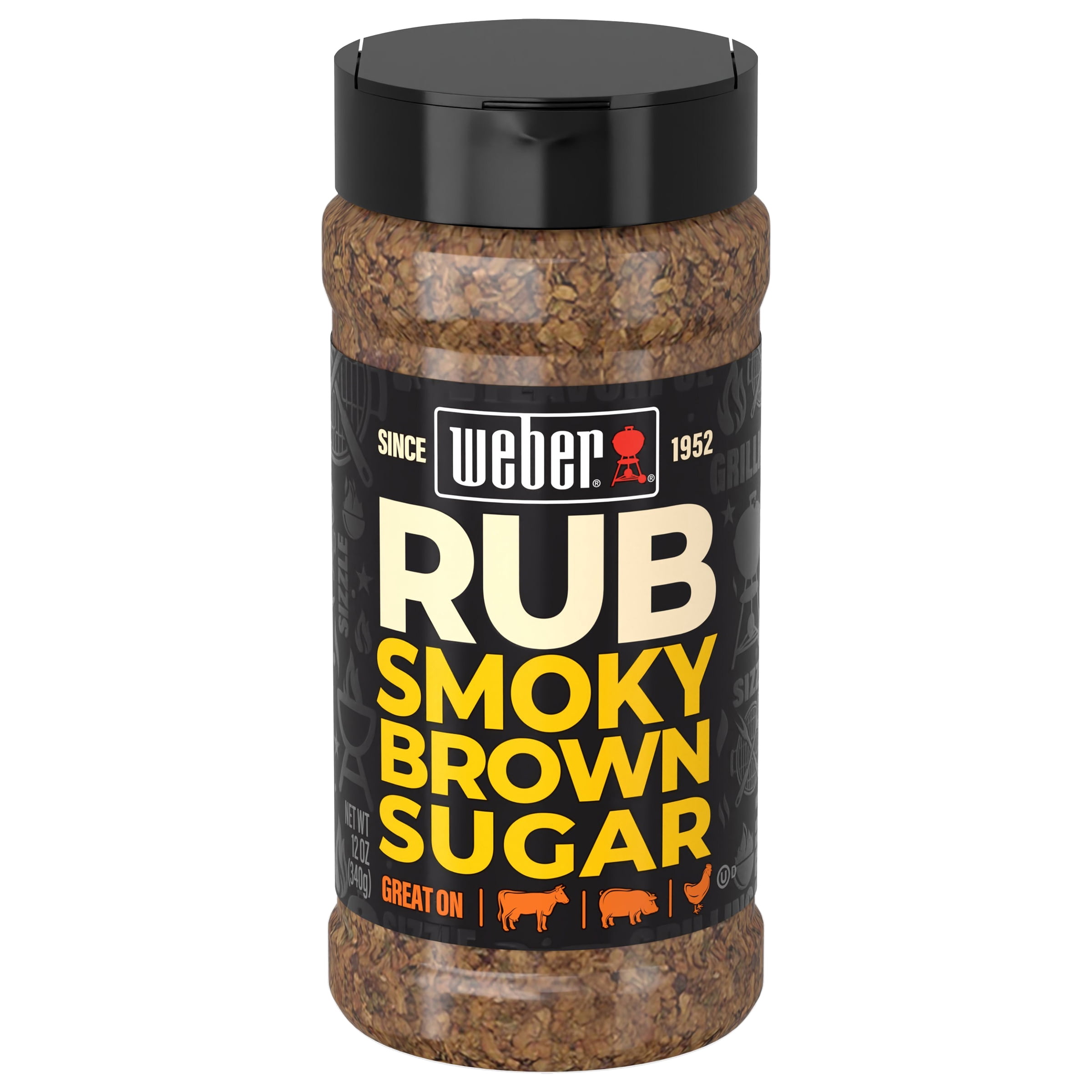 (4 pack) Weber Smoky Brown Sugar Dry Rub, 12 oz
