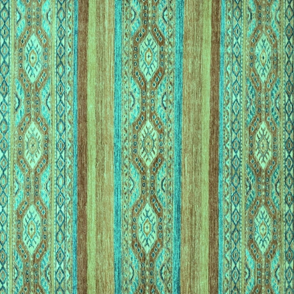 Ahgly Company Indoor Square Southwestern Turquoise Blue Country Area Rugs, 4' Square