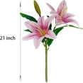 thumbnail image 2 of Artificial Lilies Flowers,9 Pcs Faux Lily Flowers,16''Tiger Lily Branches with 2 Full Blooms and 1 Bud,Faux Fake Lilies Plants for Wedding Bouquet Floral Arrangements (9, Purple), 2 of 7