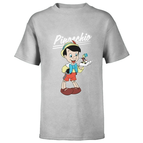 Disney Pinocchio and Jiminy Cricket - Short Sleeve T-Shirt for Kids - Customized-Athletic Heather