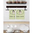thumbnail image 3 of Happy Easter Kitchen Dish Towels for Drying Dishes Set of 2, Grass Green Spring Bunny Eucalyptus Leaves Waffle Weave Microfiber Hand Tea Bathroom Towels Quick Dry & Absorbent Towel 15.7x23.6, 3 of 7
