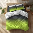 thumbnail image 2 of Dark Grey Green Duvet Cover Set Full Size Lemon Green Gradient Abstract Art Soft Lightweight Comforter Covers 4 Piece Bedding Set with 1 Duvet Cover 1 Bed Sheet & 2 Pillow Shams, 2 of 8