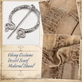 thumbnail image 4 of GOBWCOT Wasteland Hooded Shawl with Brooch and Bracers Renaissance Costume Medieval Hooded Cloak for Rogue Cosplay, 4 of 6