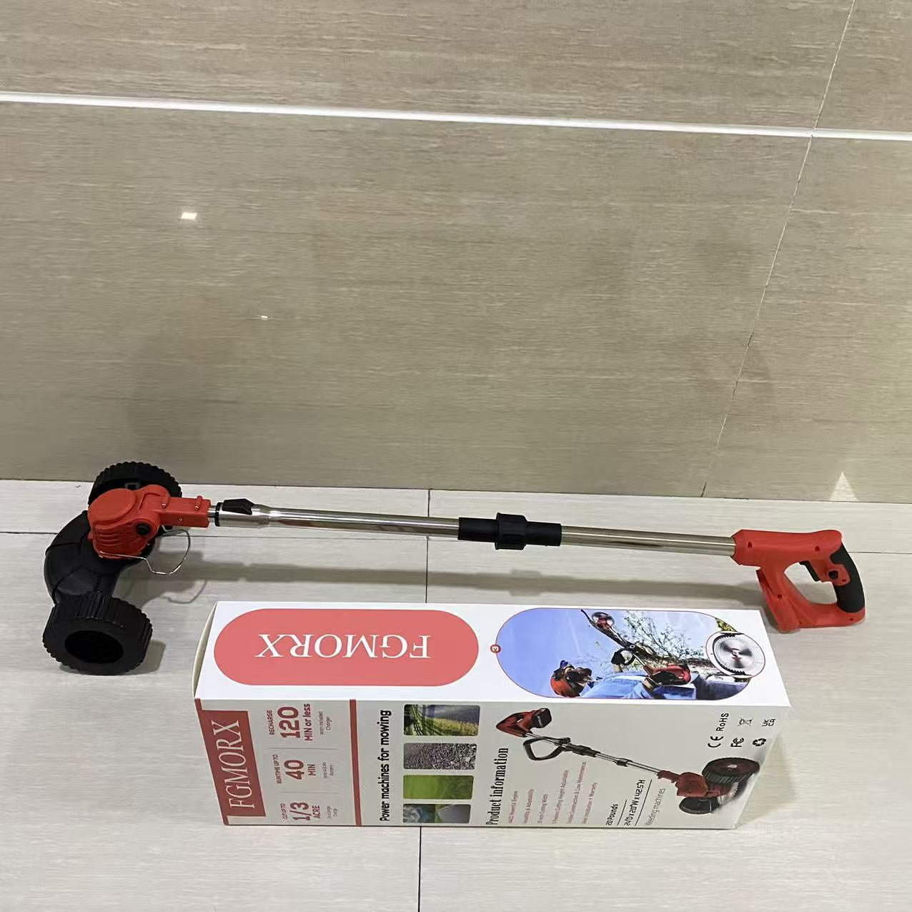FGMORX Weeding machines,14-Inch Cordless String Trimmer & Edger, (2 x 21V 4.0Ah Electric Brush Cutter Battery Powered), Telescopic Handle, 3 Cutting Methods