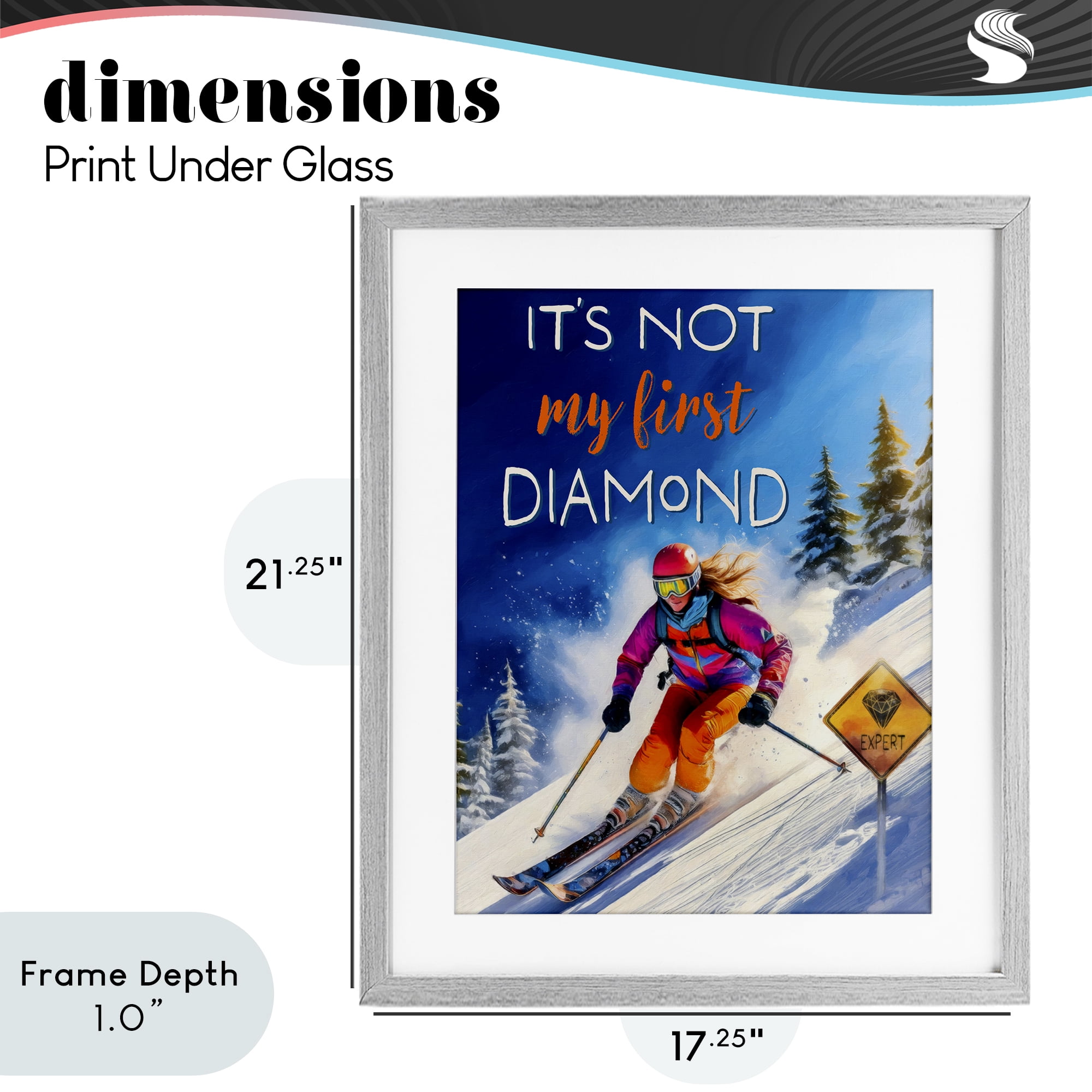 Stupell Industries Not My First Diamond Gray Framed Print Under Glass, design by Grotto Studios