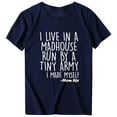 thumbnail image 2 of B91xZ T-shirt d'Été pour Femmes Manches Courtes Col Rond Imprimé, Marine m, 2 of 5