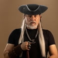 thumbnail image 2 of Hsqqdc Unisex Tricorn Pirate Captain Hat, Themed Party Hat for Men Women, 2 of 7