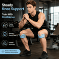 thumbnail image 6 of Adjustable Knee Support Strap Pair, Lightweight Patella Stabilizer with Hook and Loop Fit, Under Kneecap Band for Running, Hiking, Gym Training, Walking, Cycling, and Daily Exercise, Light Blue, 6 of 8