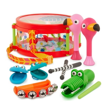 Battat Animal Jamboree Toy Drum and 4 Musical Instruments, Toddler and Preschool Toys