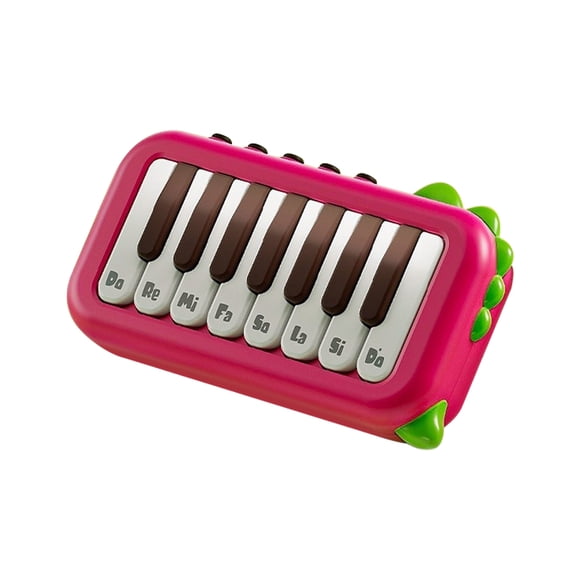 Graflsoa Portable 15-Key Mini Keyboard with LED Lights, Multi-Instrument Mode (Piano/Violin/Xylophone), Red, Battery Not Included