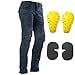 thumbnail image 3 of Jeans de Moto Armure Course Cyclisme avec 4 Genouillères Coussinets Protecteurs (TTG36, Bleu), 3 of 4
