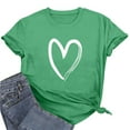 thumbnail image 6 of Atogsazn Women's Summer Hearts Tshirt Crewneck Short Sleeve Basic Tops Loose Fit Pullover Shirt Outfit Clothing 03-Green XXL Fashion, 6 of 7