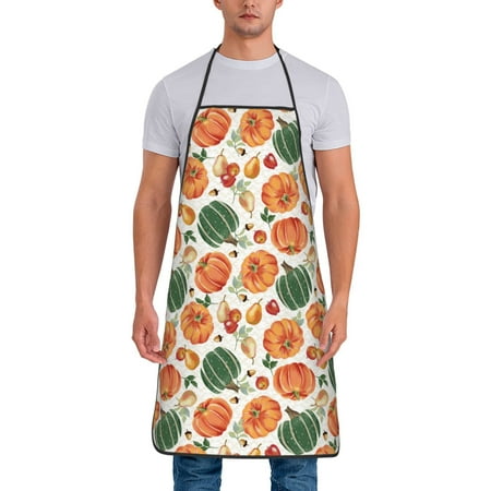 

Tideii Autumn Pumpkins for Tie-up Apron Unisex Waterproof and Stain-Resistant Bib Apron for Kitchen Garden Painting