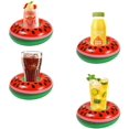 thumbnail image 3 of 4 Pcs Porte-Gobelet Gonflable Pastèque sous-Verres Flottants Style Été (Rouge), 3 of 8