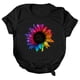 thumbnail image 3 of Gibobby Camisetas Mujer Baratas Manga Corta Camiseta informal con estampado de flores para mujer, camiseta de manga corta con cuello redondo, camiseta elegante(Negro,XL), 3 of 5