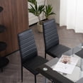 thumbnail image 6 of Ktaxon Modern 5 Piece Dining Table Set for 4, Glass Kitchen Table with 4 Highback Padded Upholstered Chairs for Dining Room, Kitchen, Family Dinners, Breakfast, Black, 6 of 7