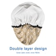 thumbnail image 4 of Shower Caps,Golden Christmas Pattern Waterproof Shower Cap for Women 4 Pieces,Double Reusable Hair Cover for Shower PEVA Elastic Stretch Hem, 4 of 7