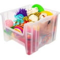 thumbnail image 5 of Akro-Mils Stak-N-Store 13018, Large Storage Bins, Stackable Heavy Duty Containers, 17.5"x16.5"x12.5", Clear, 2-Pack, 5 of 9