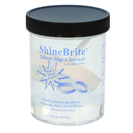 ShineBrite™ Silver Dip Cleaner 8 Oz Jewelry Silver Metal Polishing Tarnish Oxidation Removal Cleaning Finishing Solution -