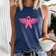thumbnail image 3 of Camiseta Sin Mangas Para Mujer Moda Casual Sin Mangas Impreso Señoras Cuello Redondo Blusas Tops Camiseta Odeerbi ODB152705, 3 of 5