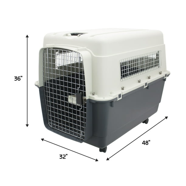 SportPet Designs Airline Approved Plastic Dog Kennel with Wheels