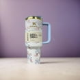thumbnail image 4 of 40 ozPortable Handheld Water Bottle, 304 Stainless Steel Thermos Cup with The LoveShackFancy Pattern Thermal Insulation Birthday Holiday Gift,Iced Coffee Mug Insulated Mug with Handle, 4 of 7