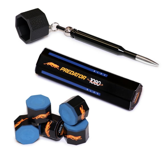 OKKO Octagon Bullet Billiard Pool Cue Chalk Pocket Holder Black   1 tube/5 pcs of Predator chalk