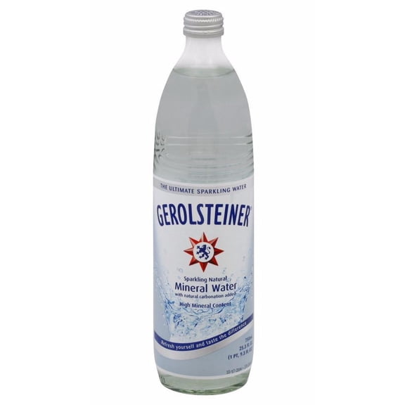 Gerolsteiner Naturally Sparkling Mineral Water, 0.75L-GLASS 25.3 oz