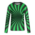 thumbnail image 4 of Mens Plus Size Crewneck T-Shirts Big & Tall S-5X Long Sleeve Stretchy Slim Tees Tops Casual Stripe Printed Basic Comfort Pullover T-Shirts, 4 of 4