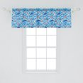 thumbnail image 2 of Ambesonne Lighthouse Window Valance, Wavy Lines Dolphins, 54" X 18", Blue Navy Blue Red, 2 of 3