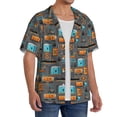 thumbnail image 4 of Honeii 's Industrial Transportation for men's short-sleeved button-up collared shirt featuring a pocket, perfect for beach vacations, and travel adventures., 4 of 5