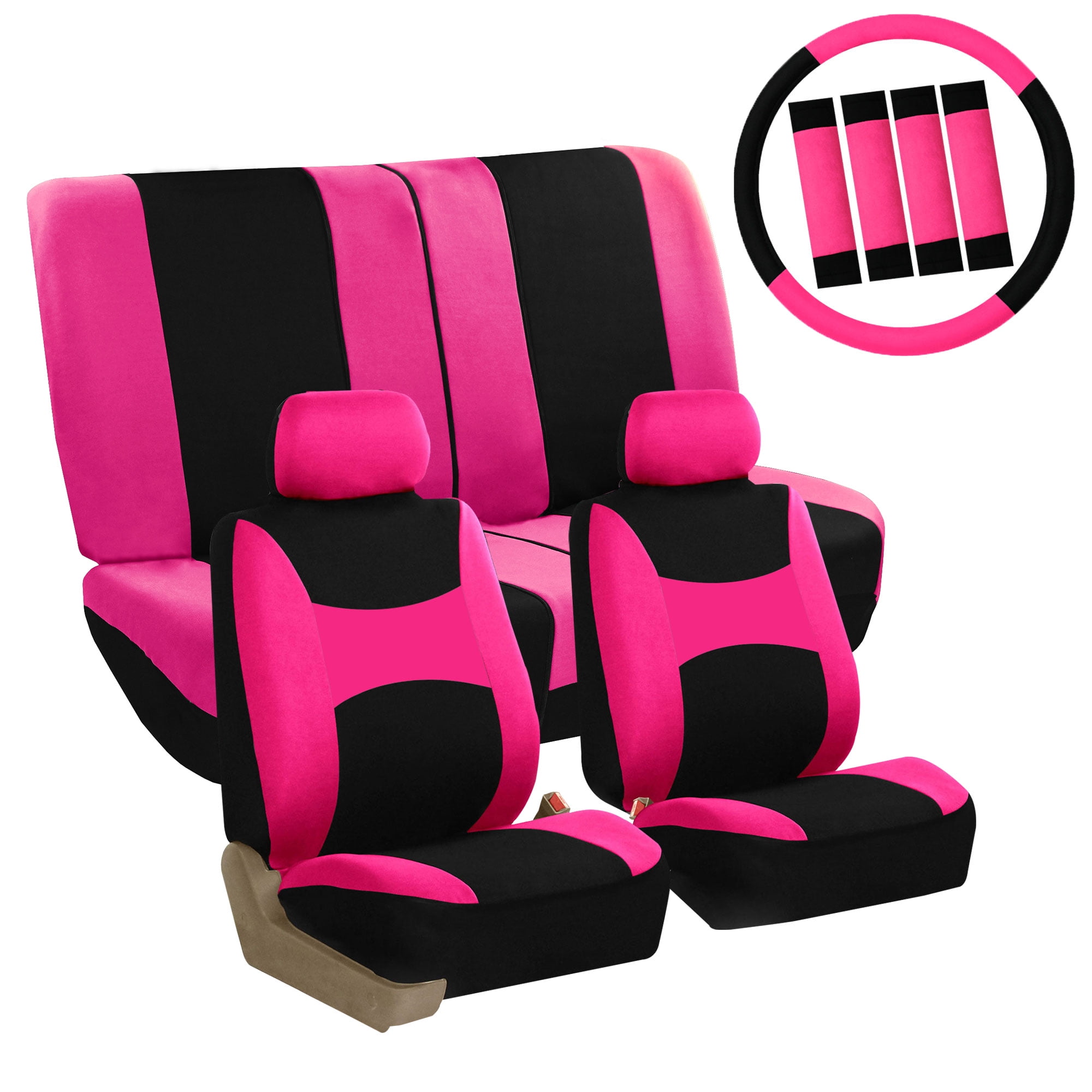 FH Group Light & Breezy Seat Covers for Auto, 2 Headrests Full Seat