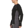 thumbnail image 3 of Woolverino - Men's Merino Wool Midweight Long Sleeve Crew - Black / Charcoal Gray - 2X-Large, 3 of 5