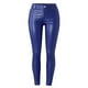 thumbnail image 4 of Pantalones deportivos de cintura alta para mujer: color liso, detalle de botones, poliéster; leggings para entrenar/adelgazar, 4 of 7