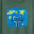 thumbnail image 3 of Pete The Cat - Imagination Space Dream - Women's Lightweight French Terry Long Sleeve Shirt, 3 of 6