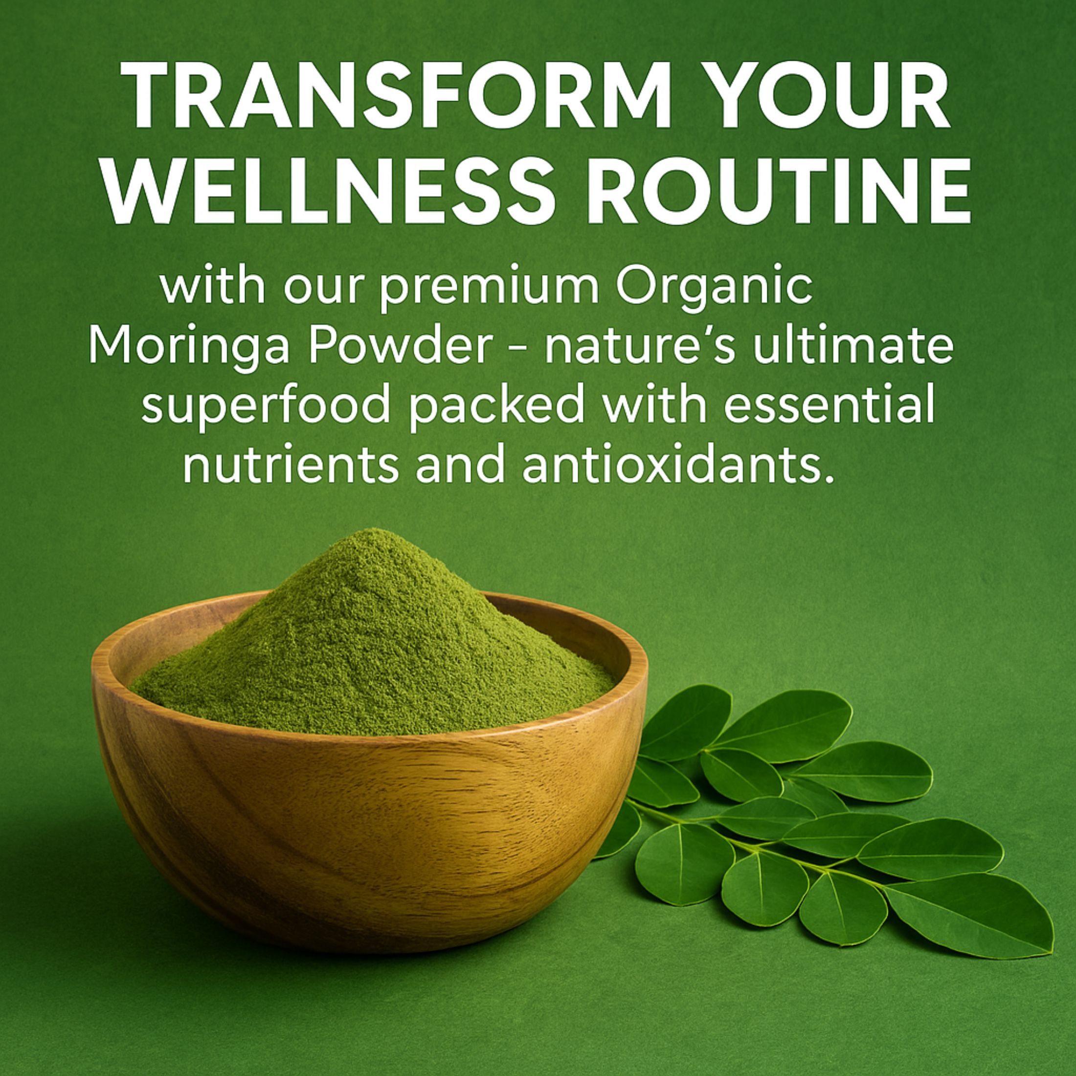 Abonline 1 KG Bulk Organic Moringa Leaf Powder - Super Food Vacuum Pack
