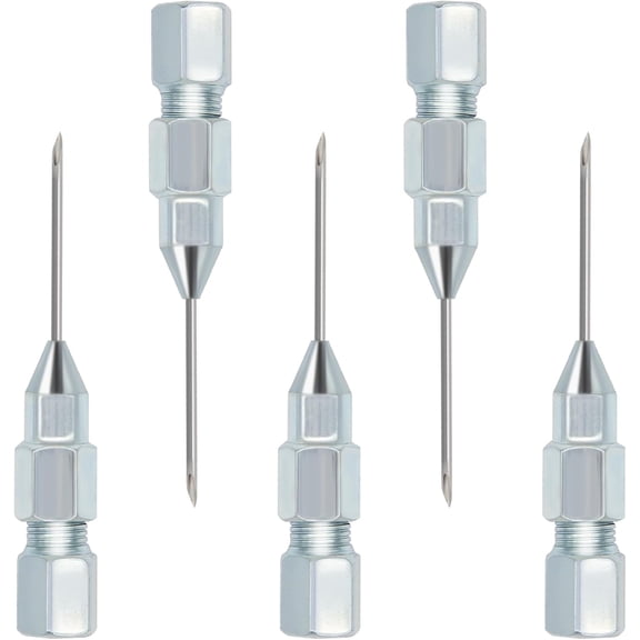 Grease Gun Needle Tip, 5-Pack Needle Type Grease Dispenser Adapter, 1.6mm Fine Grease Injector for Tight Spaces and Precision Lubrication, 2.76-Inch Length