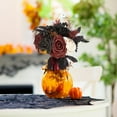 thumbnail image 4 of YIMWNYI Halloween Maple Leaf Rose Bouquet, Artificial Flower Arrangement for Table, Halloween Party Decorations, Fall Bouquet, Thanksgiving Decorations, Holiday Home Decor, Halloween Gifts, 4 of 7
