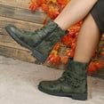 thumbnail image 6 of Tao Tao Women Warm Mid Calf Booties Casual Low Heel Zipper Boots Winter Shoes Camouflage Outdoor Walking Boot Olive Green 37, 6 of 7